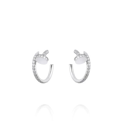 CARTIER JUSTE UN CLOU HOOP EARRINGS, SMALL MODEL, PAVED B8301431